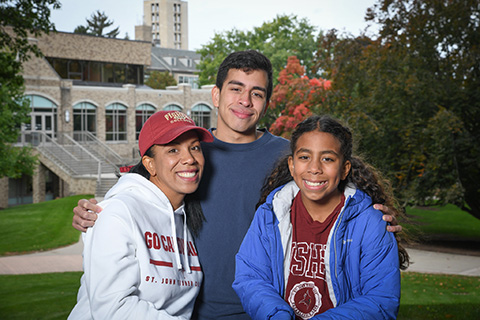 Family portraits at St. John Fisher University's during Family Weekend.