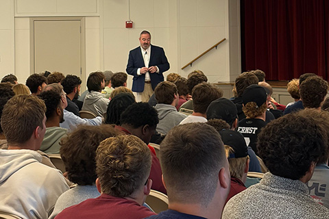 A special guest speaker raises awareness about mental health