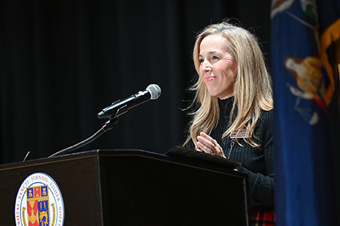 Dr. Lori Dambaugh served as the emcee at the pinning ceremony.