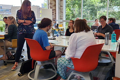 Faculty and staff participate in professional development.