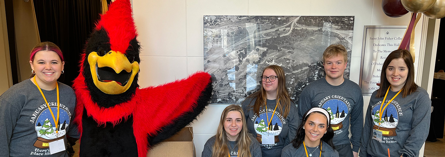 Students welcome new students at January Orientation.