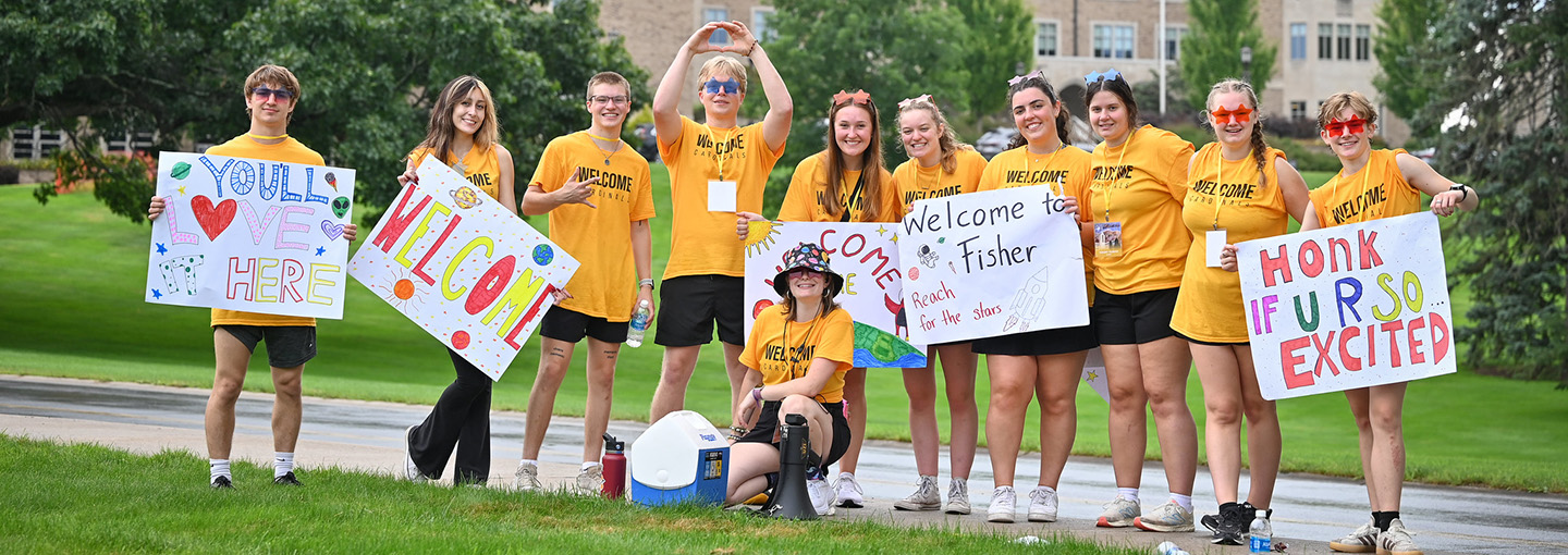 The Orientation Team gathers in preparation for new student orientation.