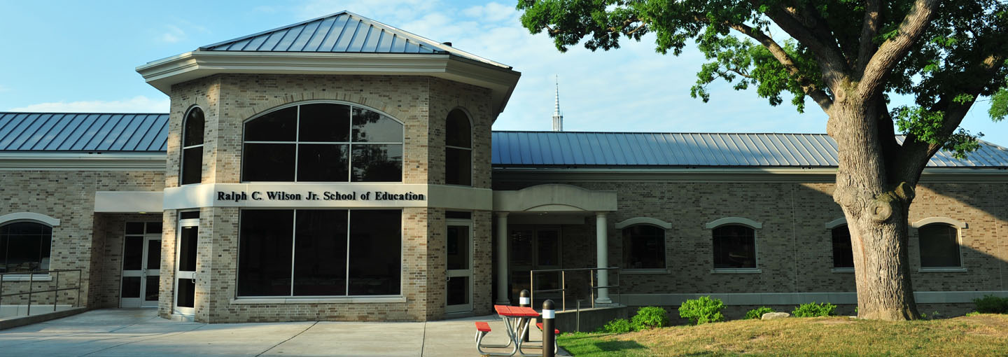 Ralph C. Wilson, Jr. School of Education building exterior.