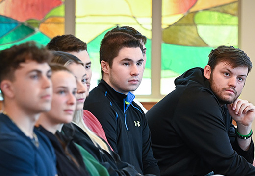Students in the Hermance Family Chapel of St. Basil the Great.