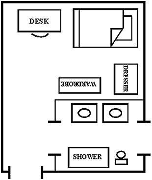 Founders Single Room Layout