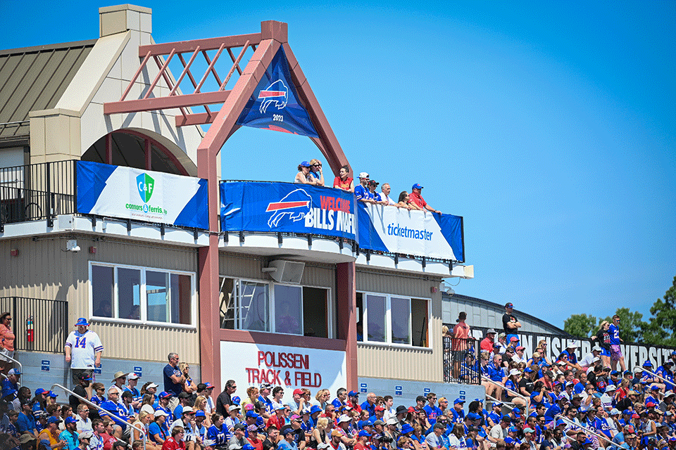The crowd during a 2023 Bills Camp practice.